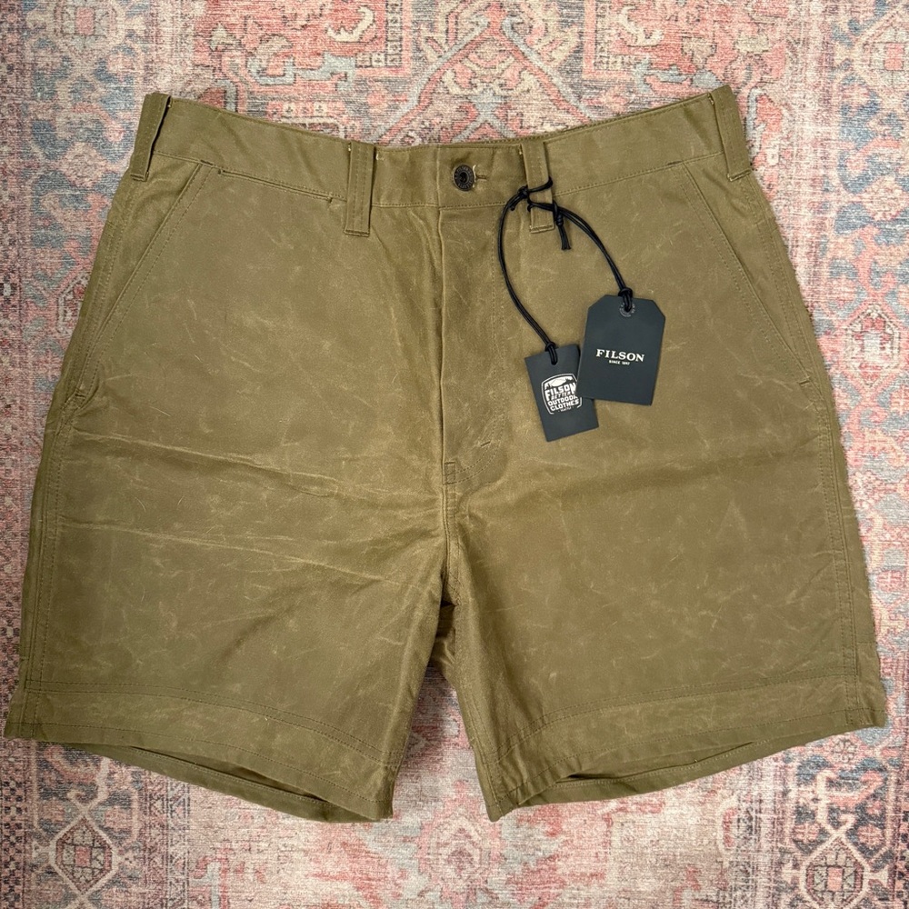 Filson Khaki Outdoor Shorts 34
